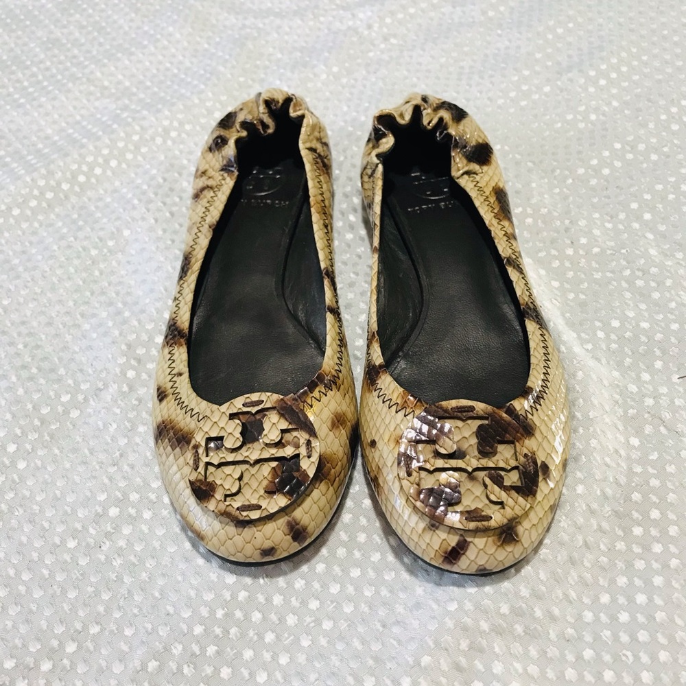 Tory Burch leopard patent leather flats